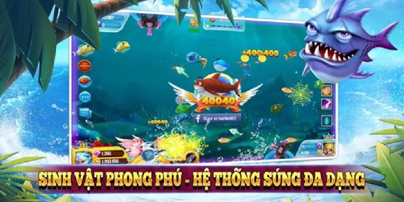 Giao diện bắn cá 3D nổi bật với màu sắc tươi sáng